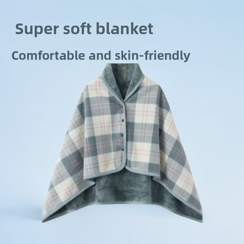 Plaid Multi-functional shawl blanket office blanket