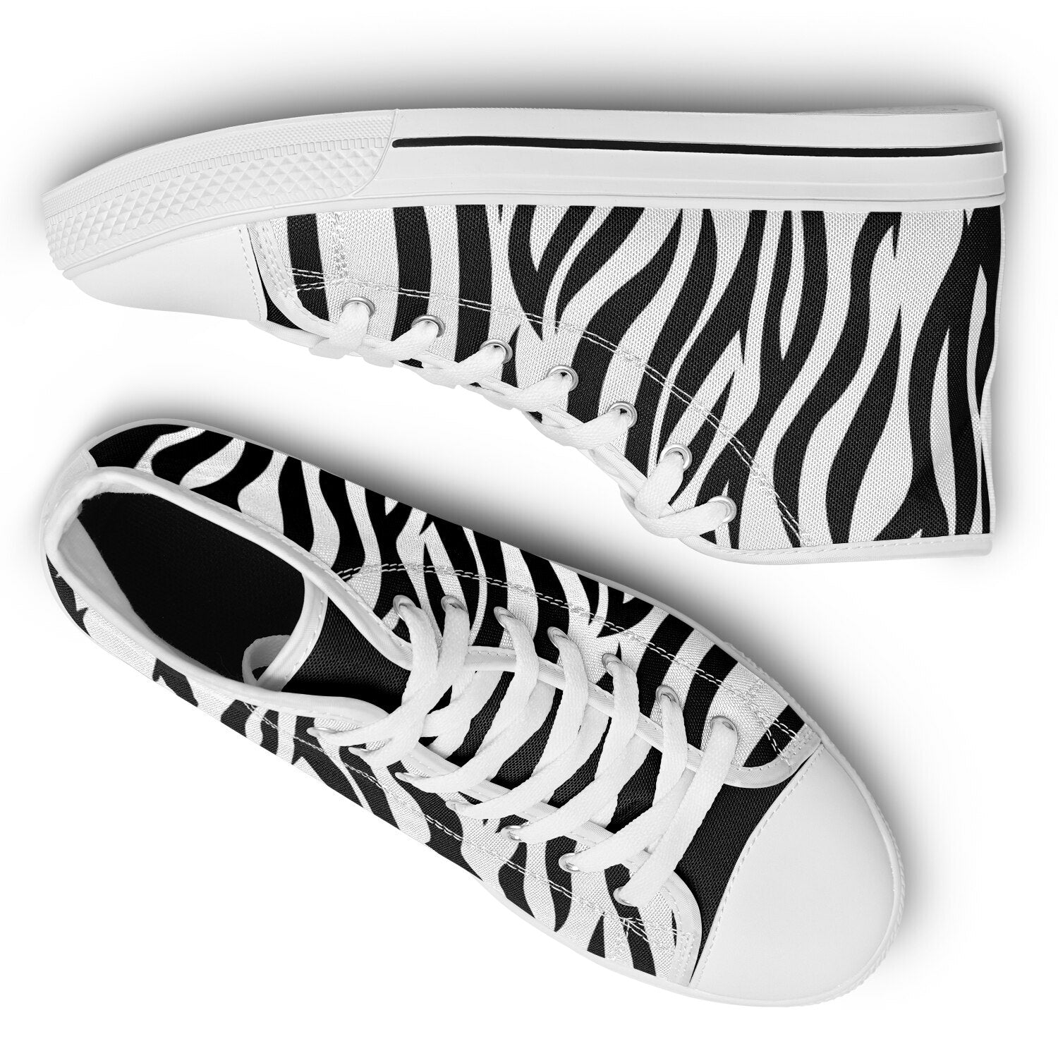 Zebra Print High Top Canvas Shoes