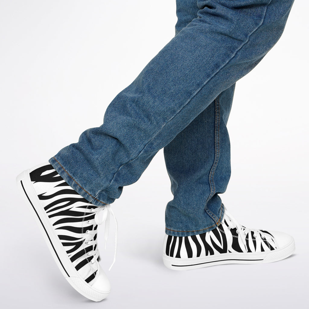 Zebra Print High Top Canvas Shoes