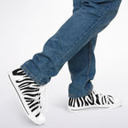 Zebra Print High Top Canvas Shoes
