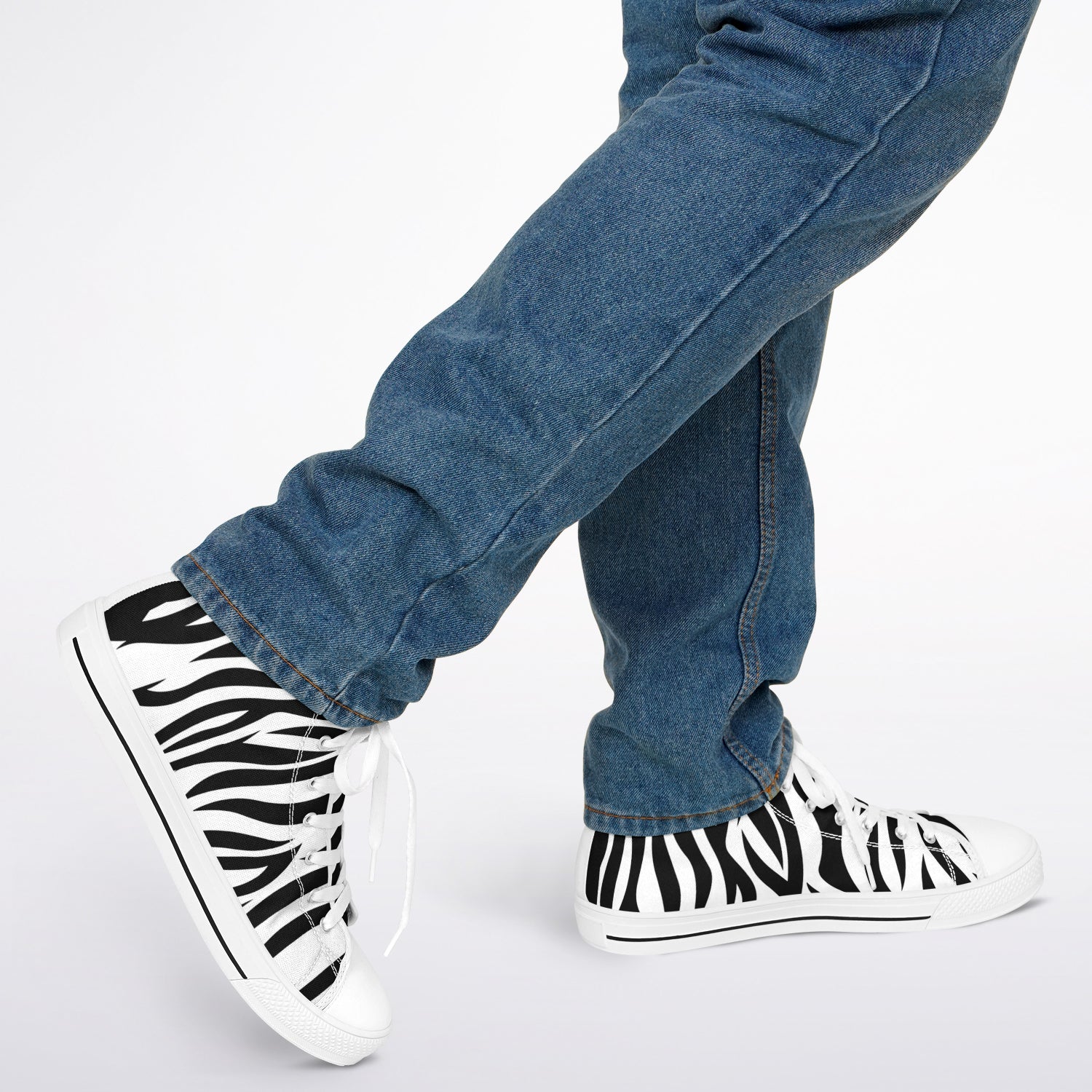 Zebra Print High Top Canvas Shoes
