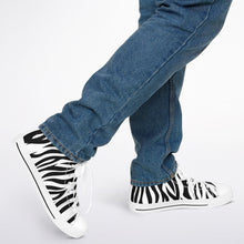 Load image into Gallery viewer, Zebra Print High Top Canvas Shoes
