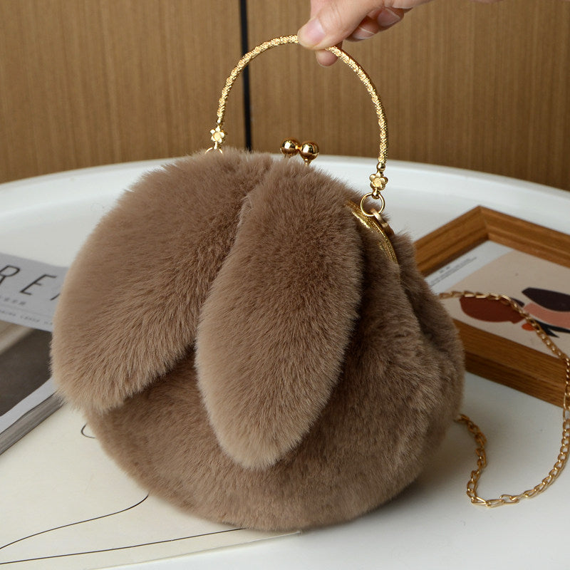 Rabbit Ear Fur-lined crossbody bag