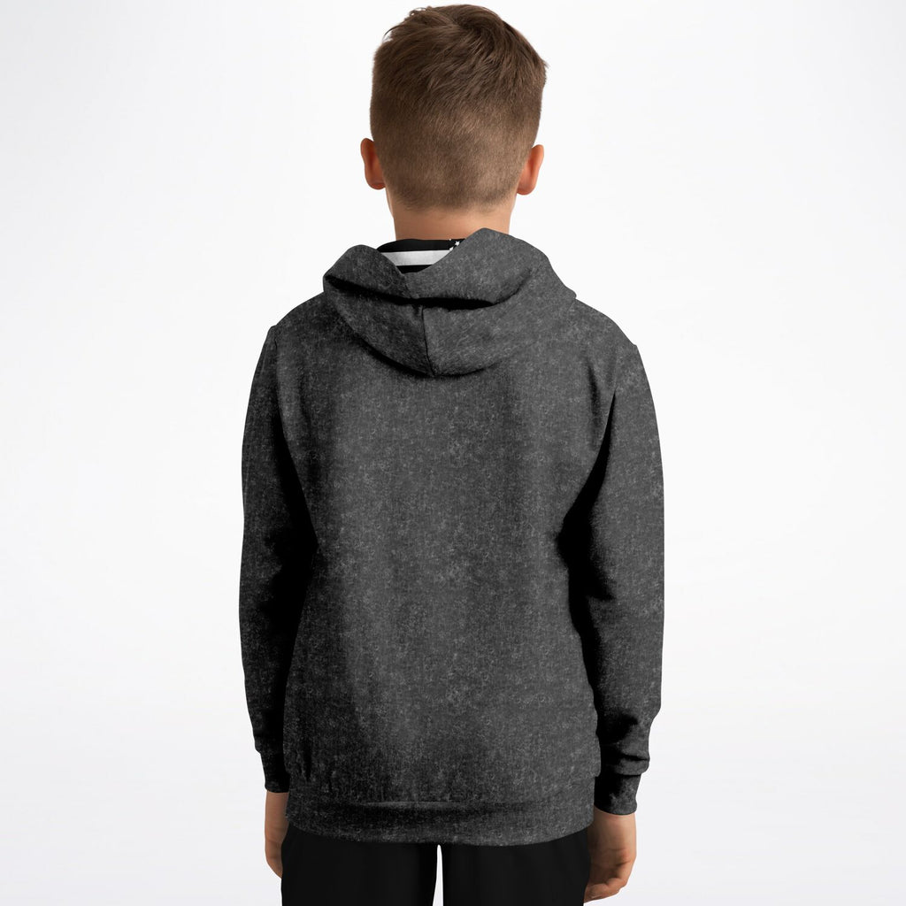 America Black Acid Wash Kids Hoodie