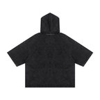 Dead Silent Snow Washed Hooded Boxy Unisex T-Shirt