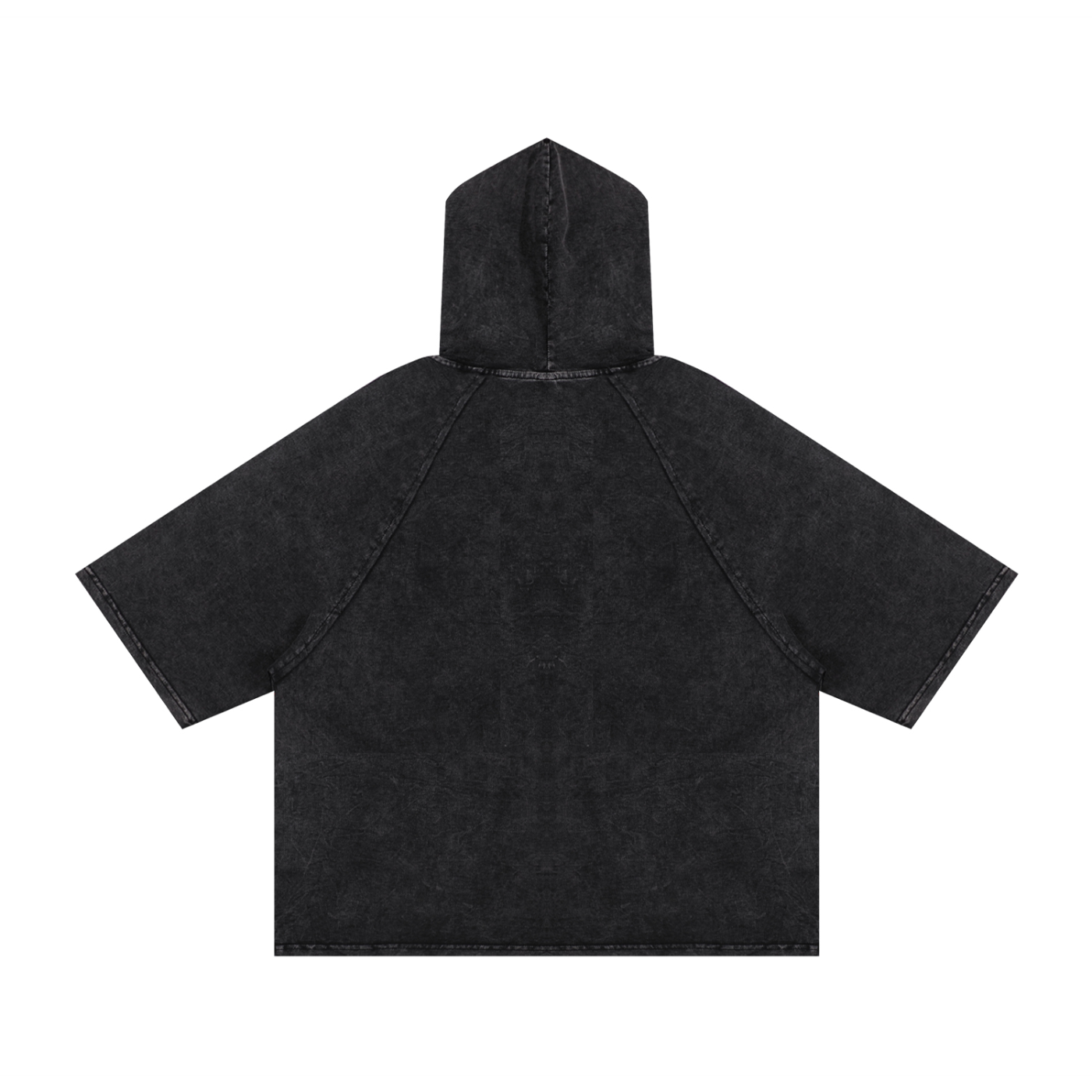Dead Silent Snow Washed Hooded Boxy Unisex T-Shirt