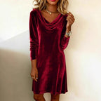 Velvet Swing Collar Dress