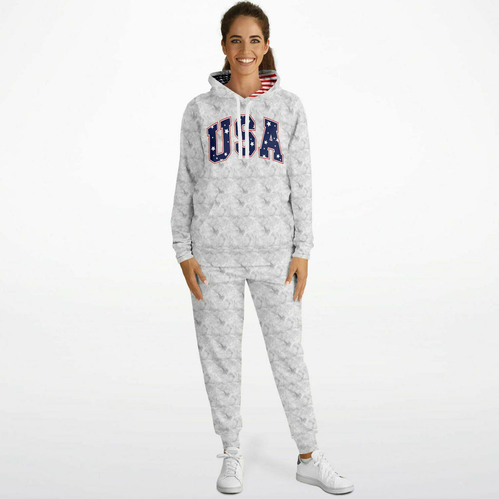 USA Marble Ladies Hoodie & Jogger Set