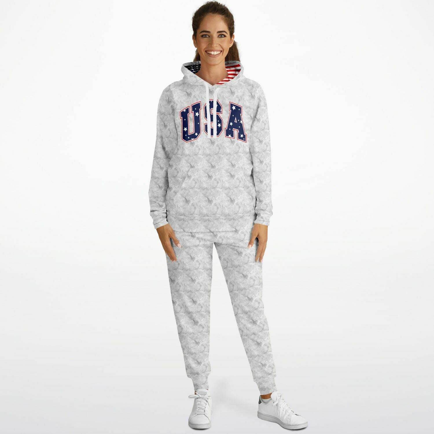 USA Marble Ladies Hoodie & Jogger Set