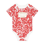 Red Baby Composition Book Cotton Short Sleeve Onesie