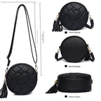 Embroidery Hearts Crossbody Round small bag