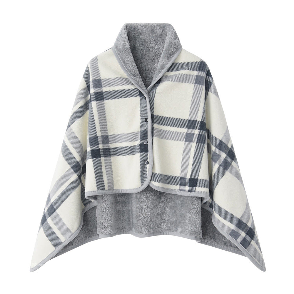 Plaid Multi-functional shawl blanket office blanket