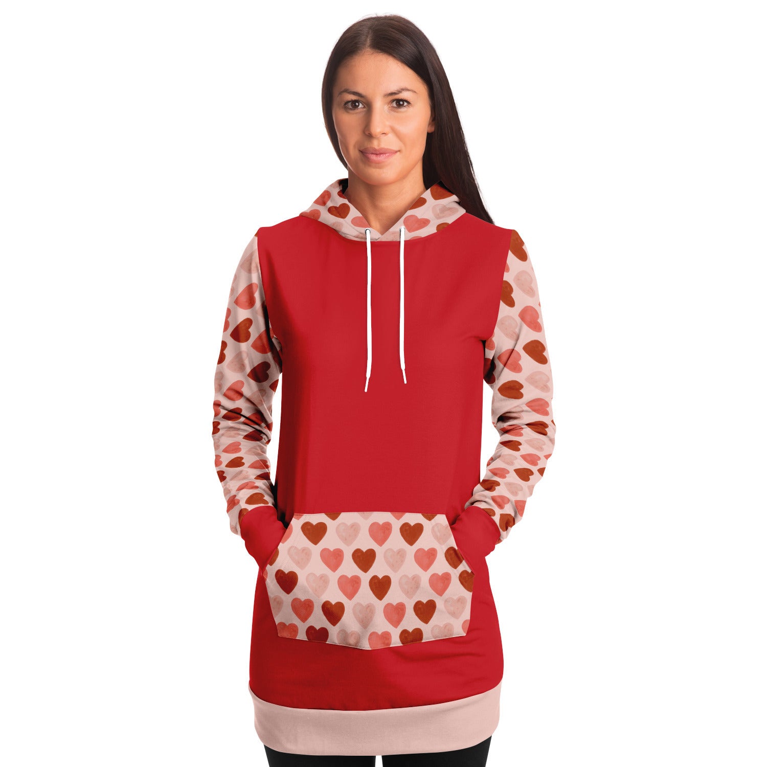 Heart on Sleeves Longline Hoodie