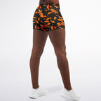 Orange Leaves Forest Camo Legging Shorts