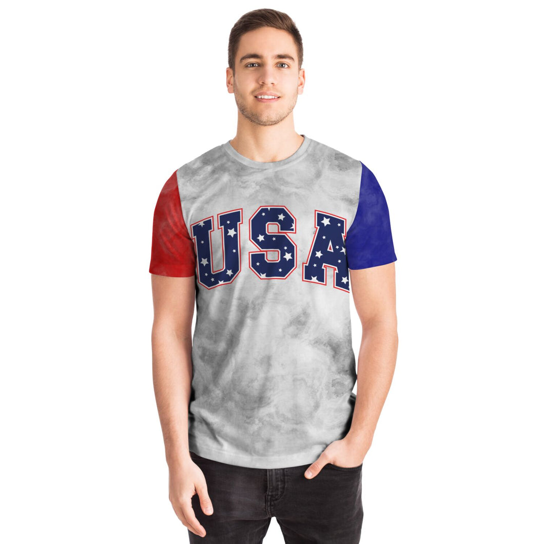 Men's Red White and Blue USA Ladies T-shirt