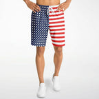 Stars and Stripes Mens Athletic Long Shorts