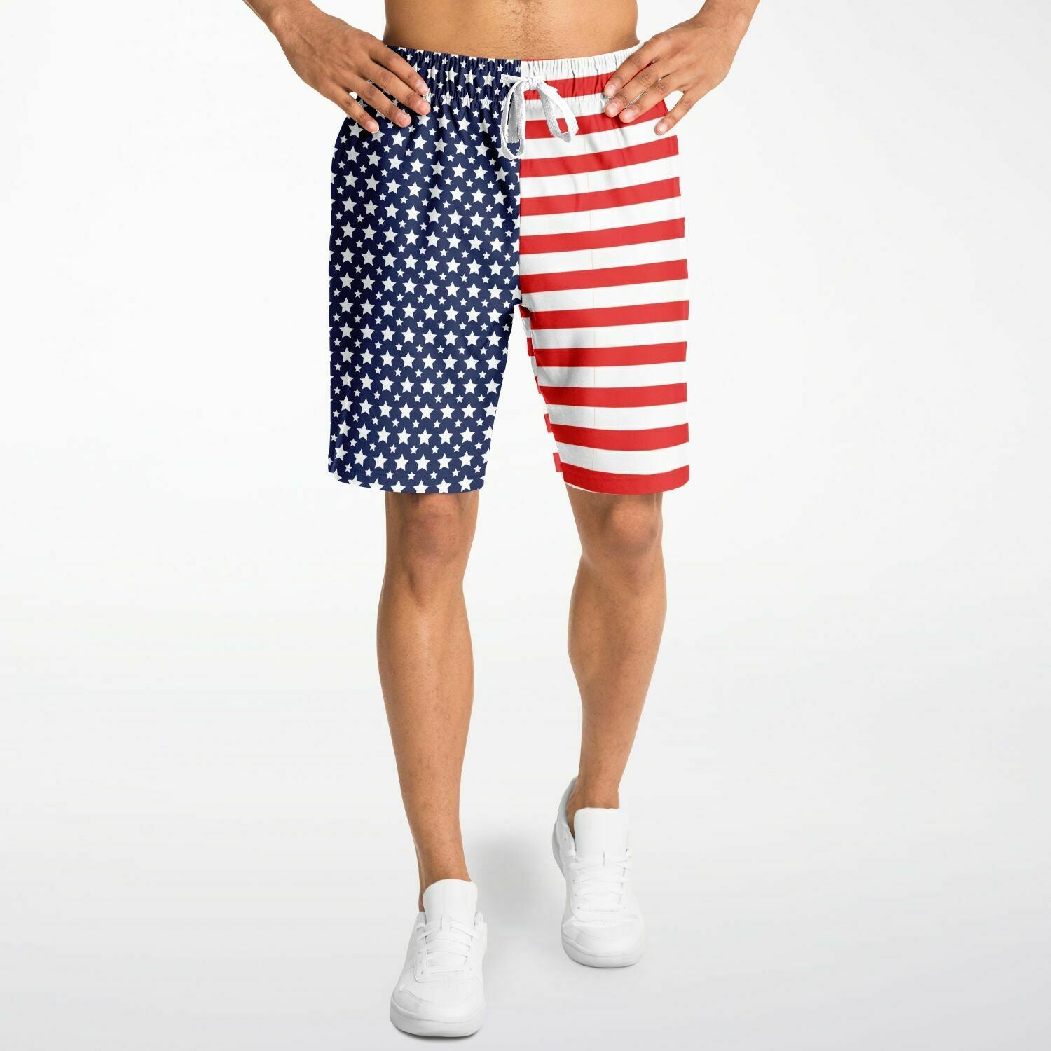 Stars and Stripes Mens Athletic Long Shorts