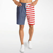 Load image into Gallery viewer, Stars and Stripes Mens Athletic Long Shorts
