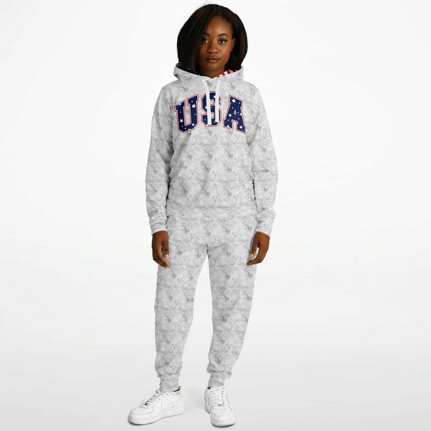 USA Marble Ladies Hoodie & Jogger Set