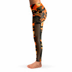 Women's Orange Camo Mesh Pocket Legging