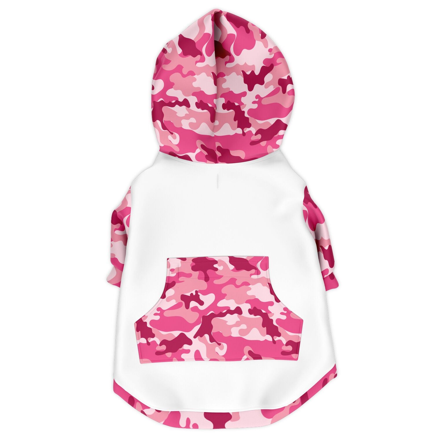 White and Pink Camo Dog Zip-Up Hoodie