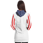 Stars and Stripes Longline Ladies Hoodie