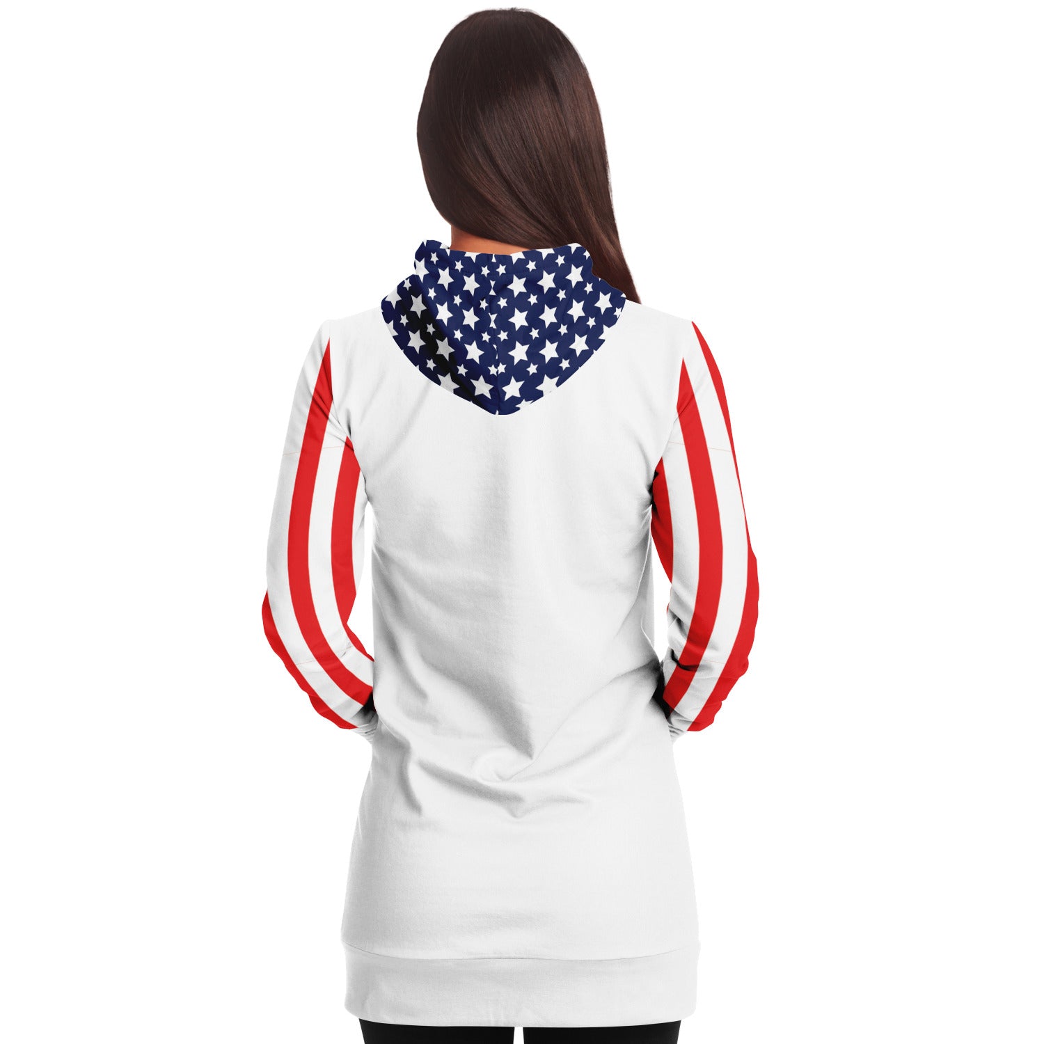 Stars and Stripes Longline Ladies Hoodie