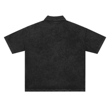 Load image into Gallery viewer, Classic Jacko Lantern Silhouette Heavyweight Snow-Washed Polo T-Shirt
