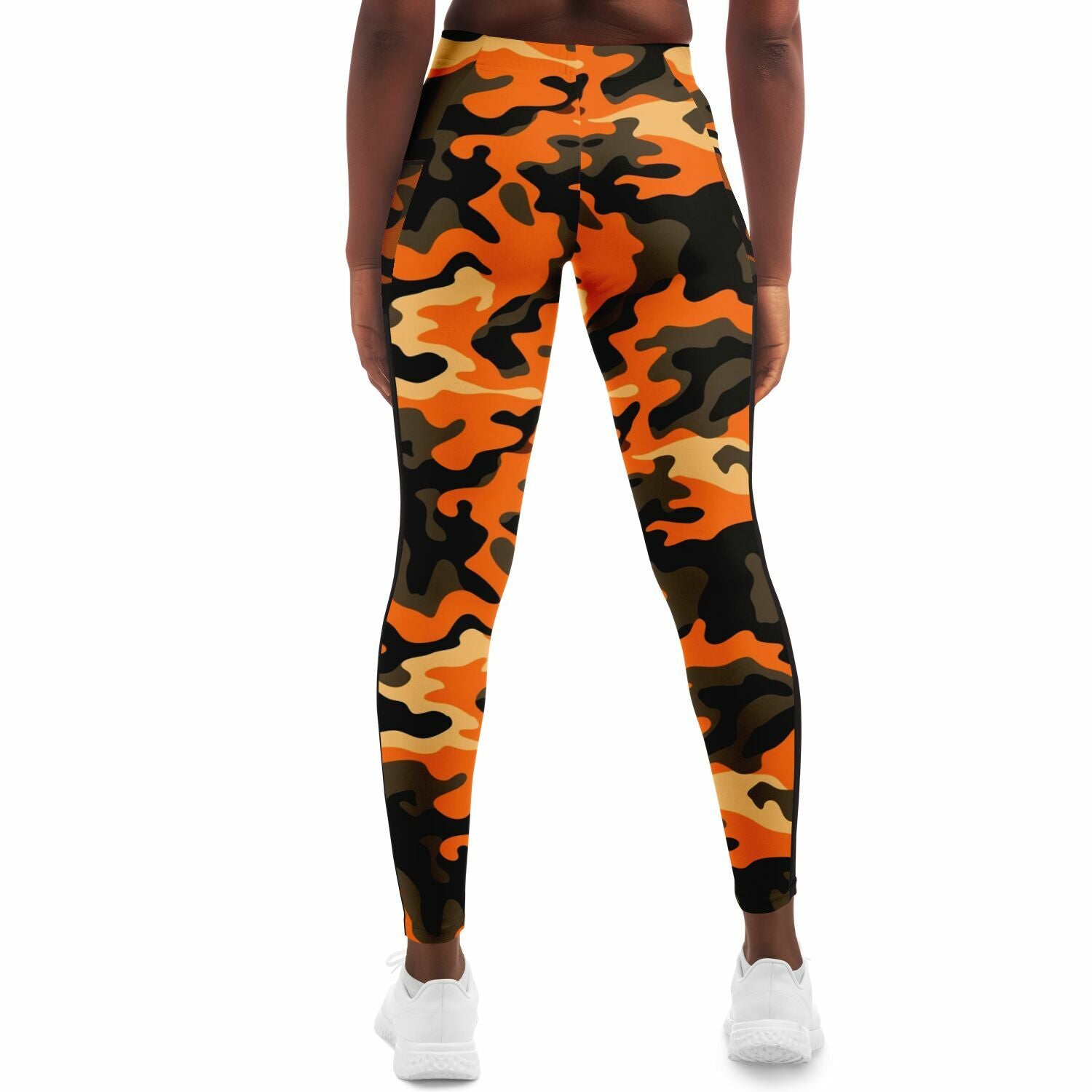 Women's Orange Camo Mesh Pocket Legging