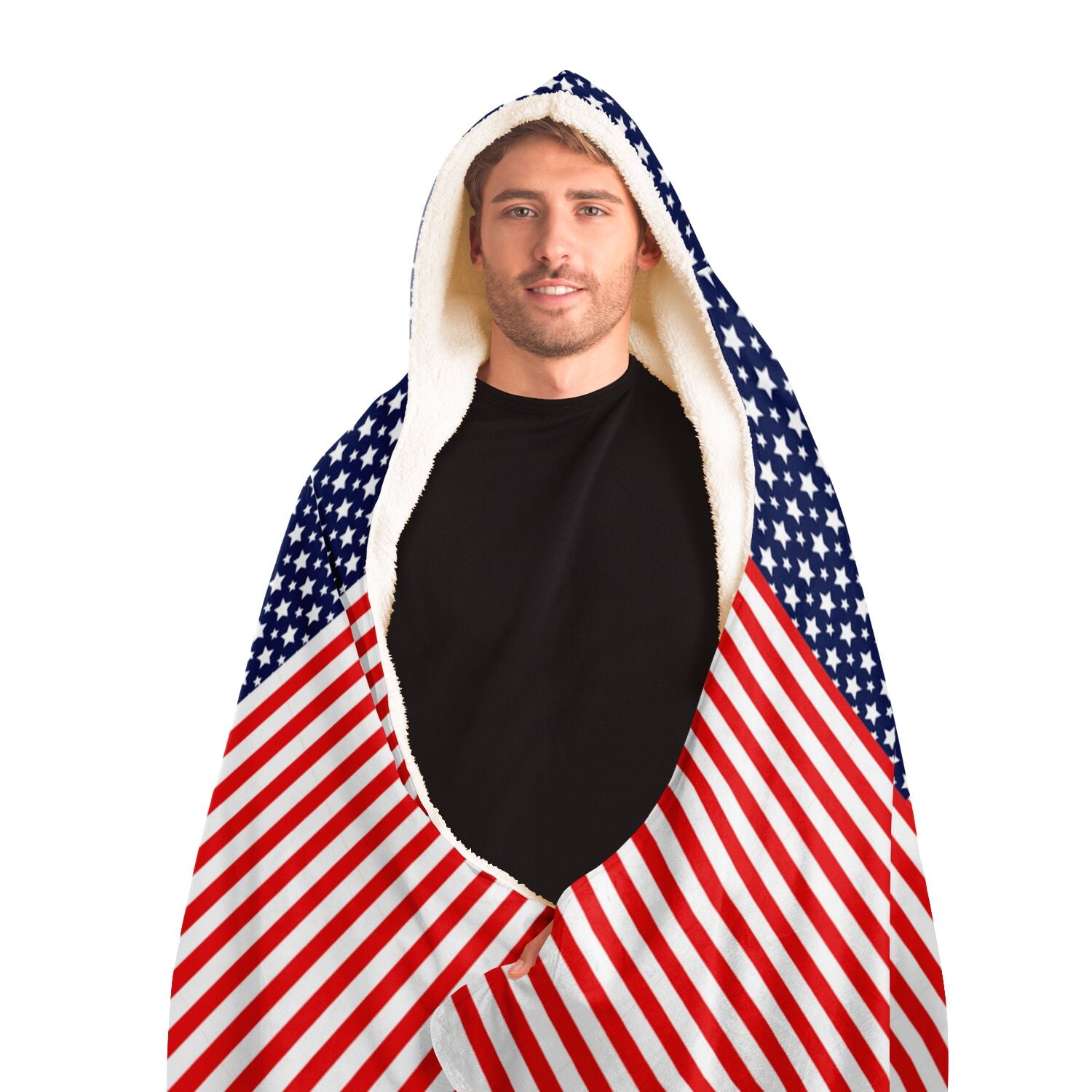 Stars and Stripes Hooded Blanket