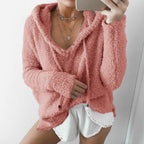 Plush Hooded Pullover Sweatshirt
