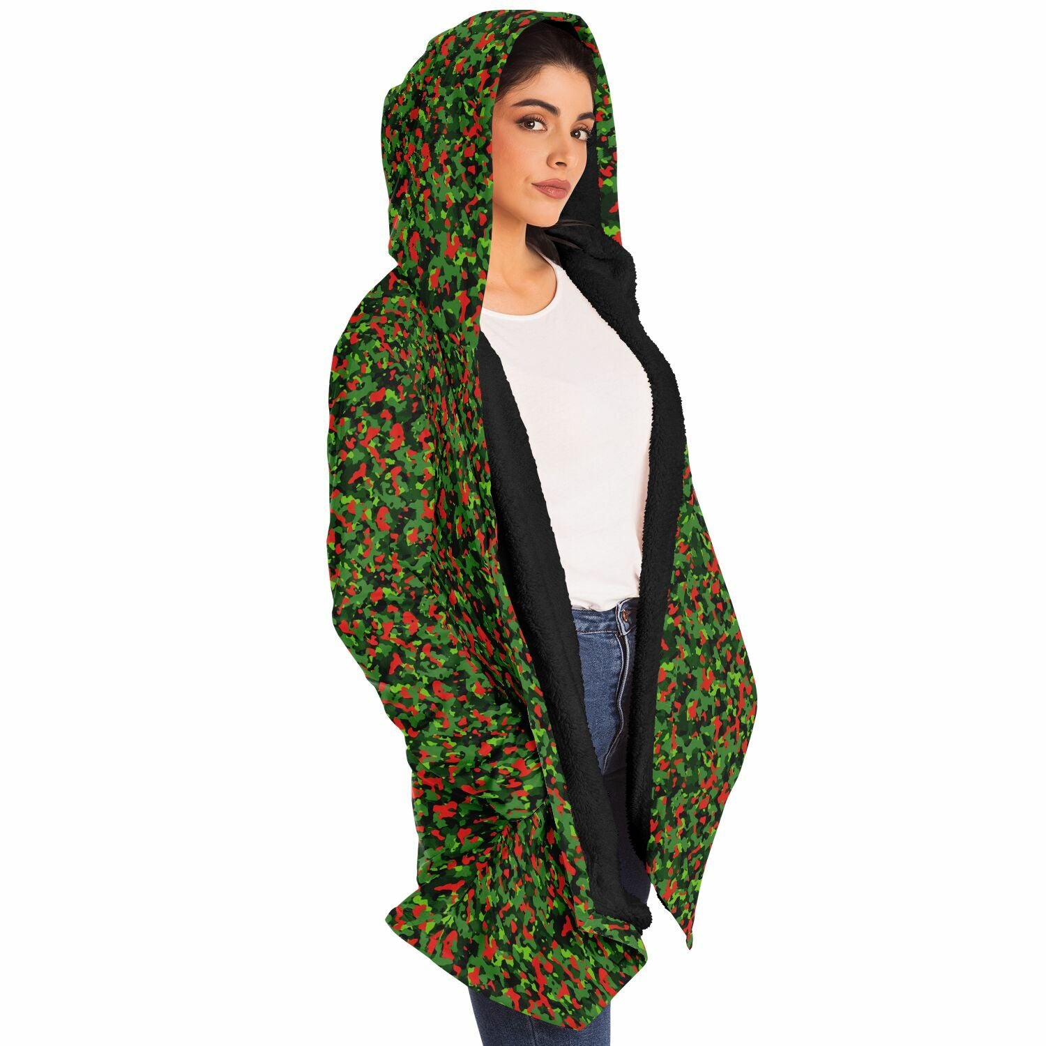 Christmas Camo Microfleece Cloak