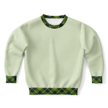 Load image into Gallery viewer, Green Plaid Outline Athletic Kids Sweatshirt
