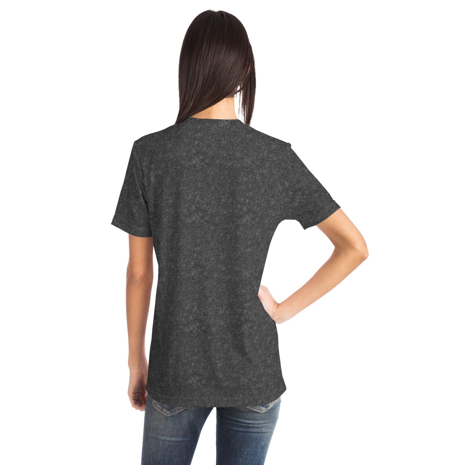 Ladies American Drip Black Acid Wash Pocket T-shirt