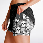 Pile of Skulls black Women's 2-in-1 Shorts