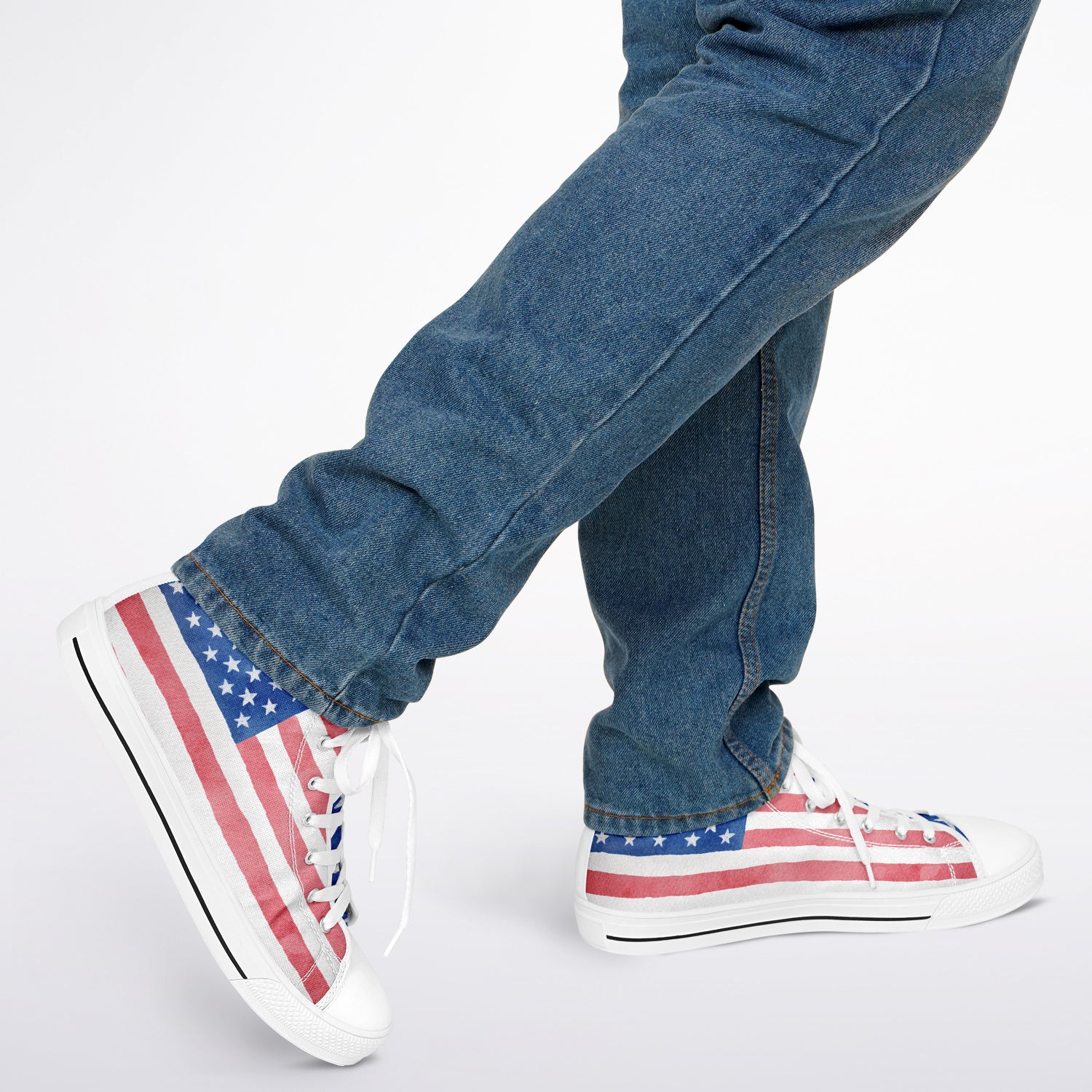 Watercolor Paint American Flag Urban Peak High Top Shoes