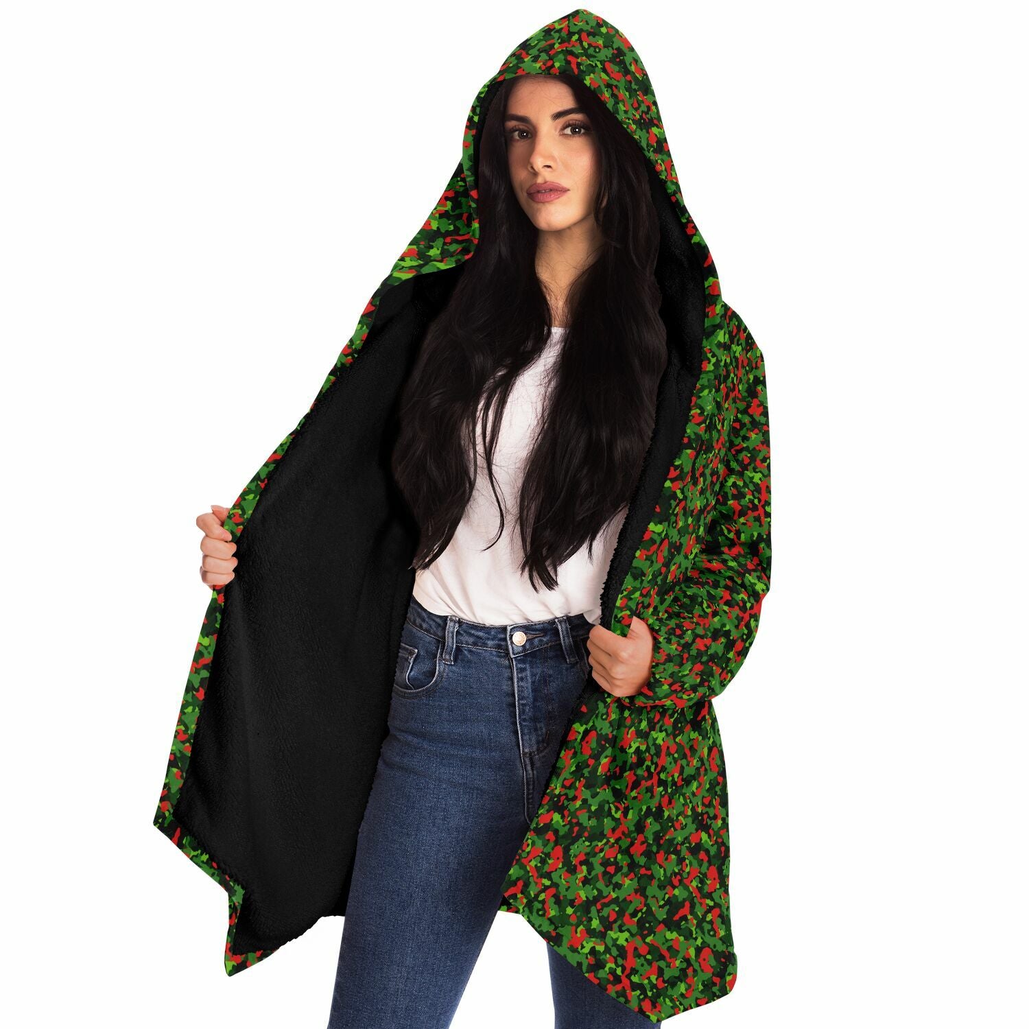 Christmas Camo Microfleece Cloak