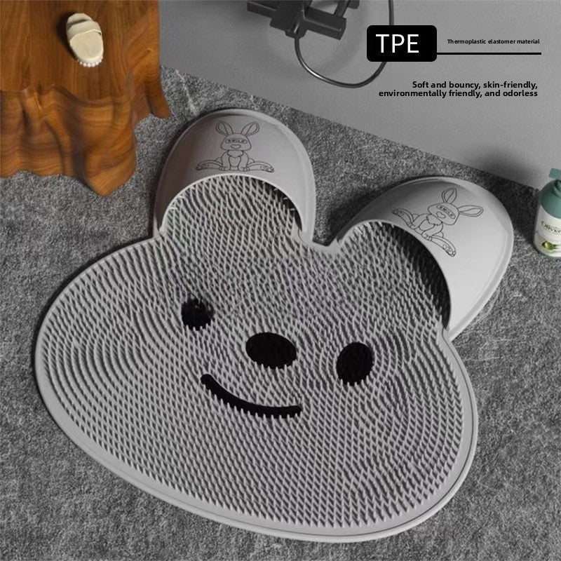 Home Bathroom Non-Slip Foot Washing and Massage Bunny Mat