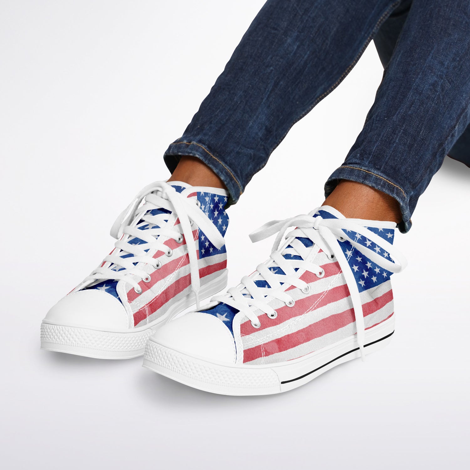 Watercolor Paint American Flag Urban Peak High Top Shoes