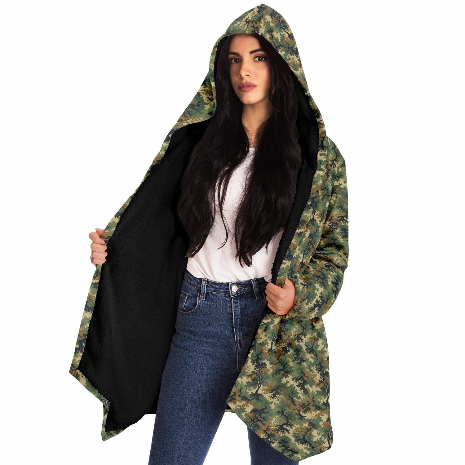 Green Tree Camo Microfleece Cloak