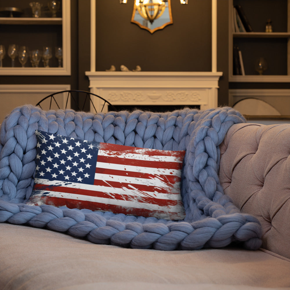 American Flag Splatter Paint Pillow