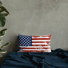 Load image into Gallery viewer, American Flag Splatter Paint Pillow
