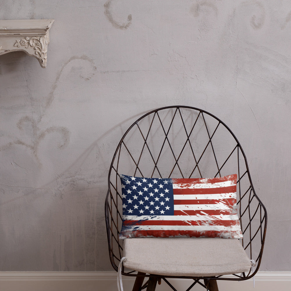 American Flag Splatter Paint Pillow