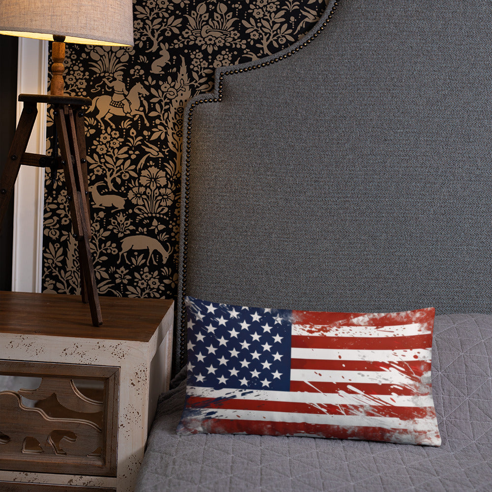 American Flag Splatter Paint Pillow