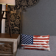 Load image into Gallery viewer, American Flag Splatter Paint Pillow
