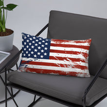 Load image into Gallery viewer, American Flag Splatter Paint Pillow
