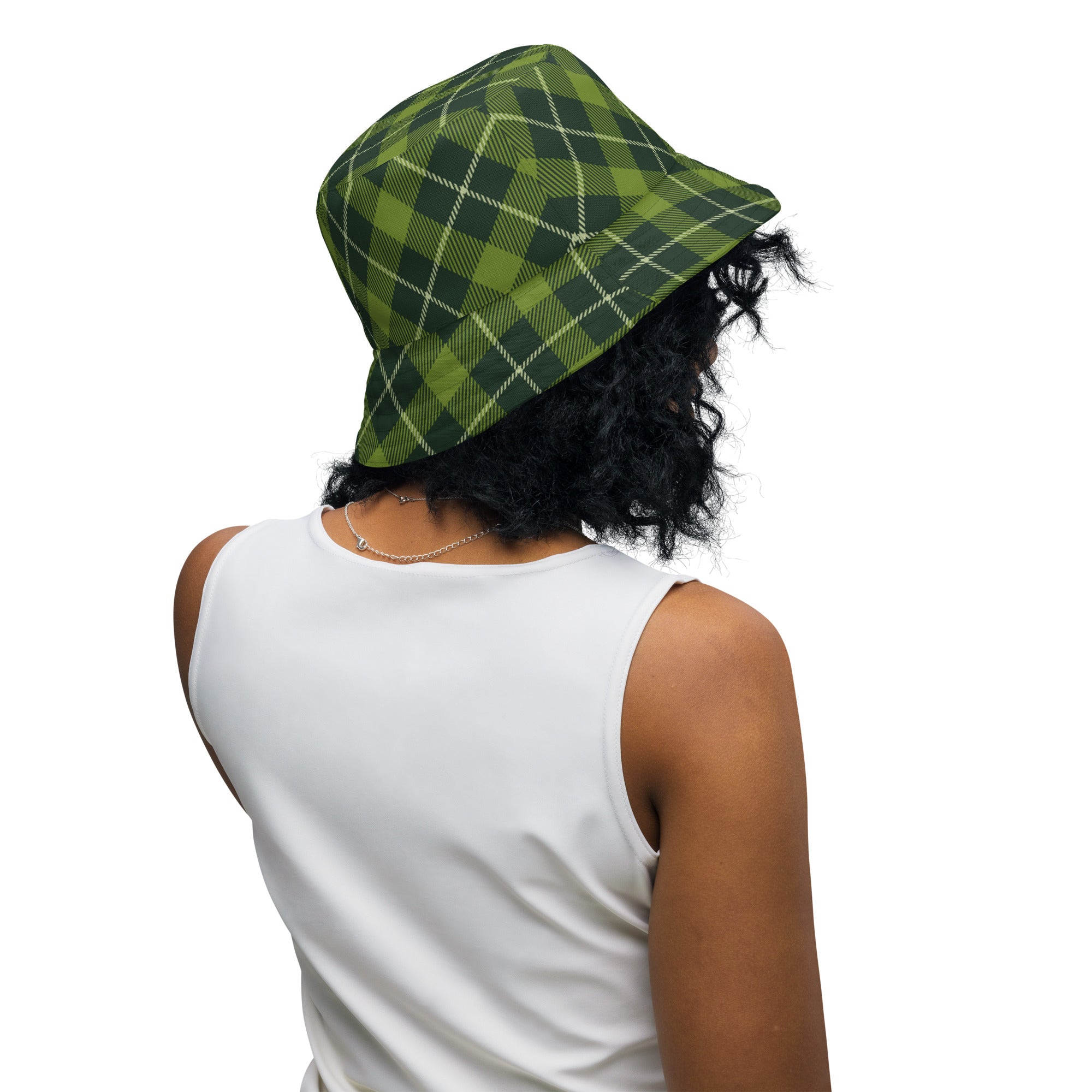 Green Plaid Reversible bucket hat