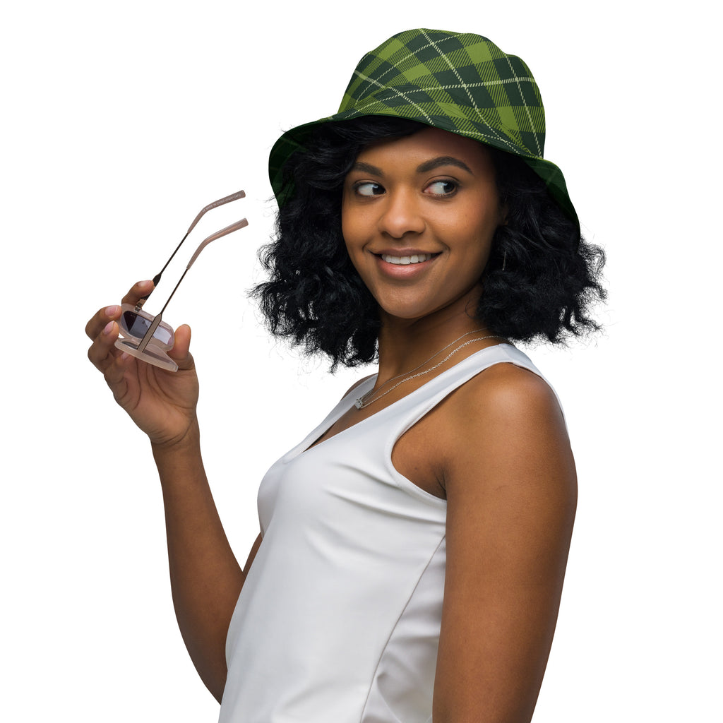 Green Plaid Reversible bucket hat