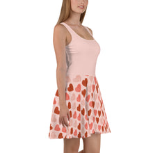 Load image into Gallery viewer, Pink hearts Skater Dress
