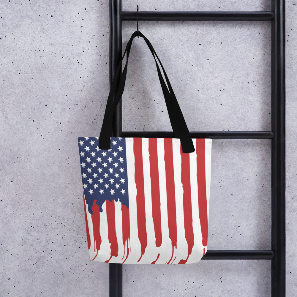 Amercan Flag Drip Tote bag